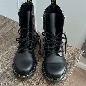 Dr. Martens Black Leather Combat Boots